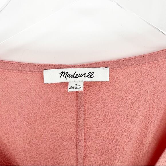 NWT Madewell Button Front Mini Dress M Autumn Berry - Picture 5 of 7